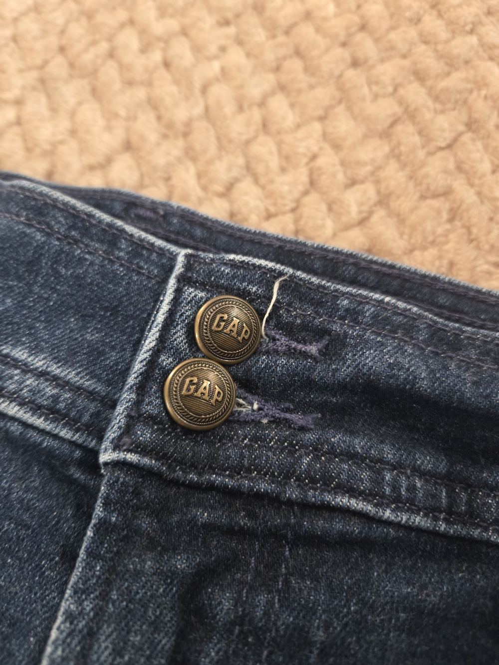 GAP '70s Flare High Rise Jeans | Dark Wash Stretch Denim | Size 18R - Picture 7 of 13